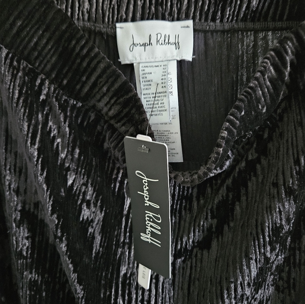 Jos Ribkoff Set Black Velvet Ribbed Set Top And Pants - Picture 9 of 10